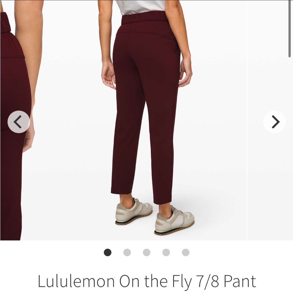 Lululemon On‎ the Fly 7/8 Pant 8 Burgundy Plum Luxtreme Jogger LW5BGBS